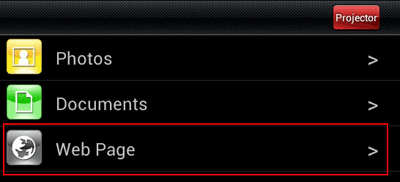 Epson iProjection Projecting Web Pages