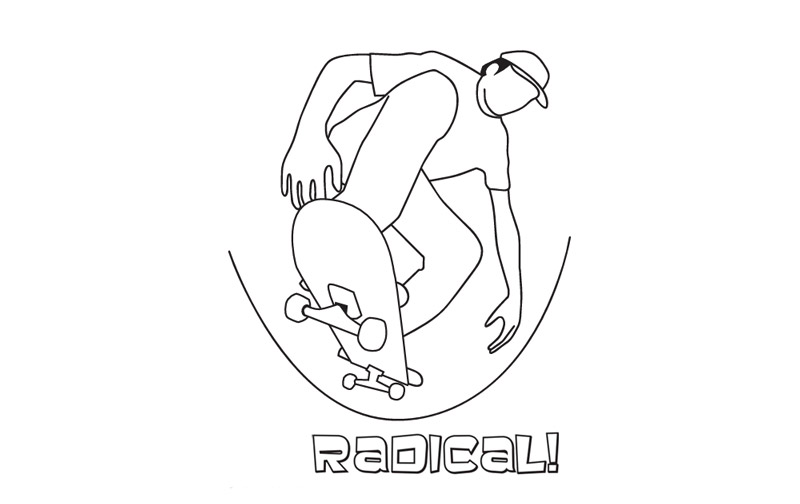 Skateboarder Colouring Sheet