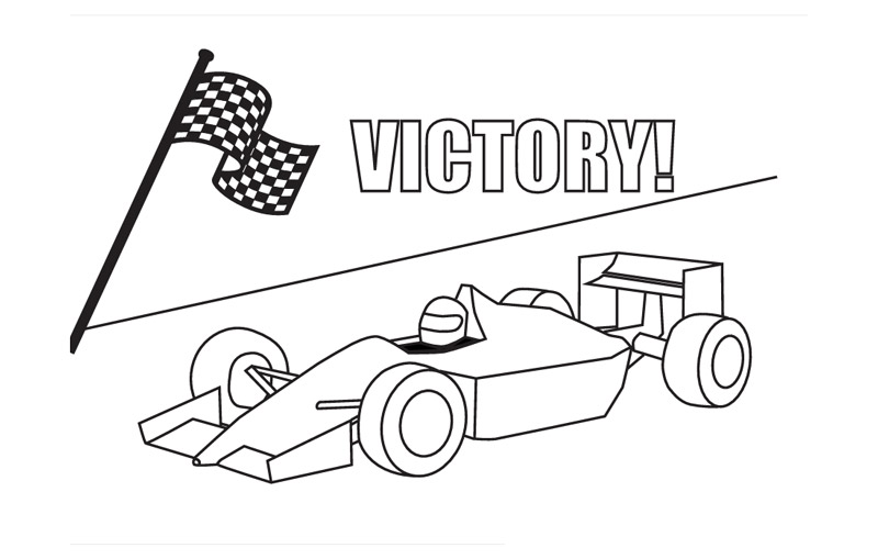 Race car Colouring Sheet
