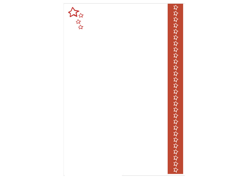 Red Stars Stationery Paper