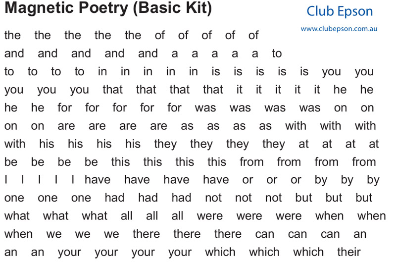 Magnetic Poetry - Basic Kit