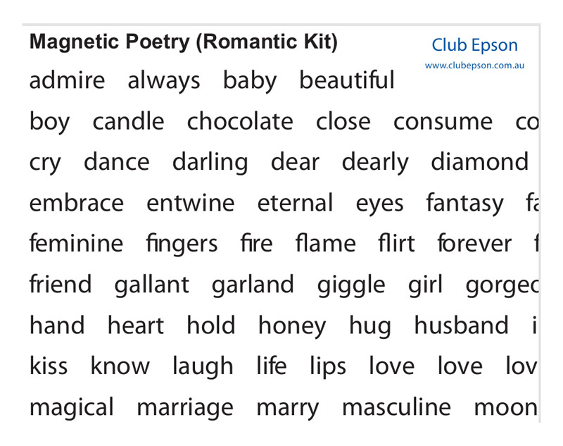 Magnetic Poetry - Romantic Kit