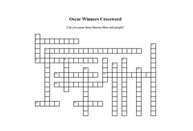 Oscar Winners Crossword