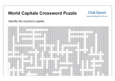 World Capitals Crossword