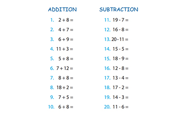 Addition & Subtraction Worksheet 2