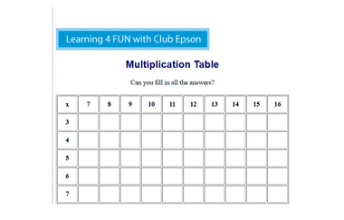 Multiplication Table