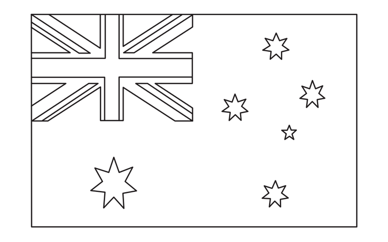 Australia Flag Colouring Sheet