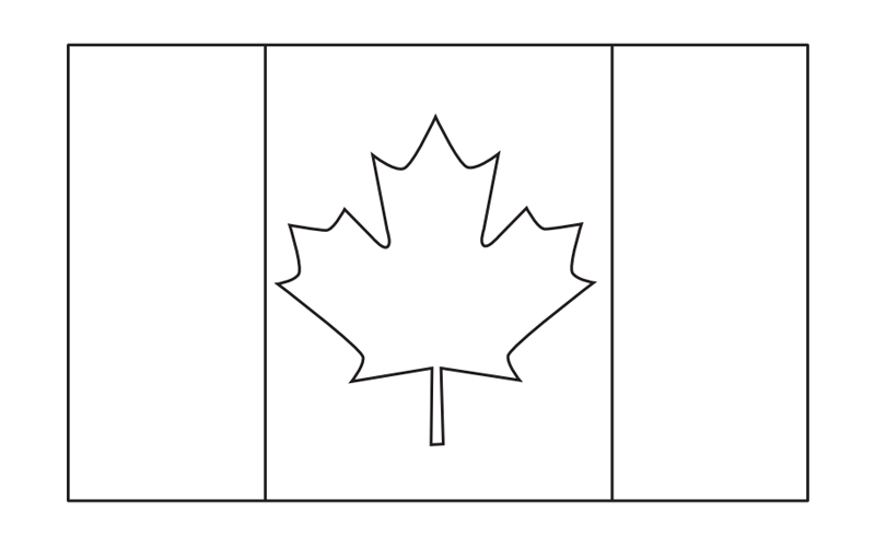 Canada Flag Colouring Sheet