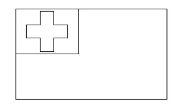Tonga Flag Colouring Sheet