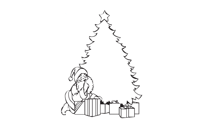 Christmas Tree Colouring Sheet