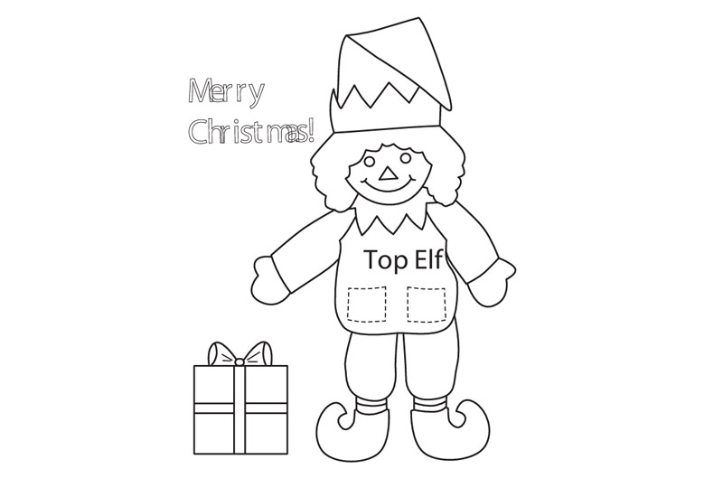 Christmas Elf Colouring Sheet