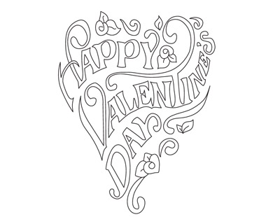 Valentine's Day Victorian Heart Colouring Sheet